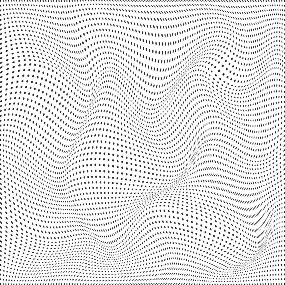 Abstract background wave of particles. Surface of wave dots. Vector