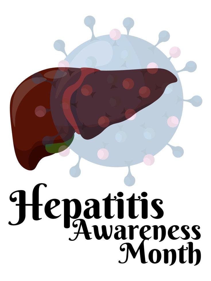 hepatitis conciencia mes, vertical diseño para un póster o tarjeta en el tema de salud vector