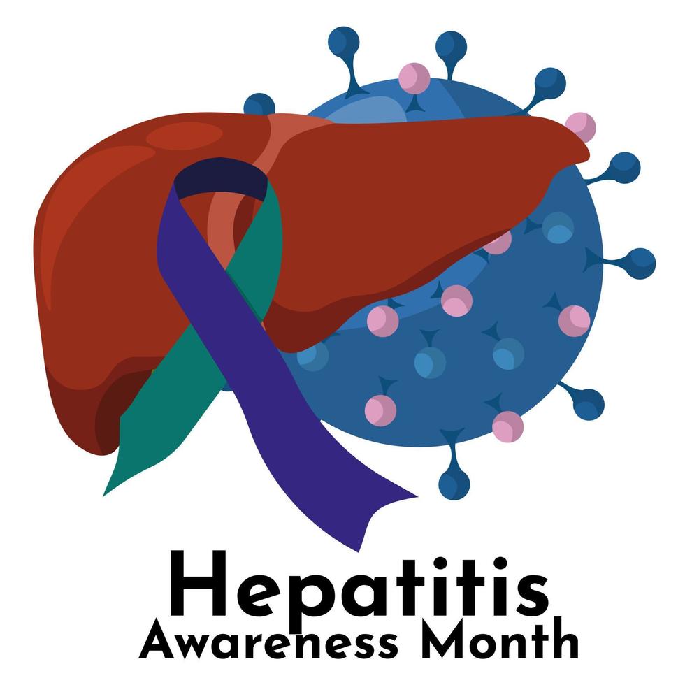 Hepatitis Awareness Month, idea for a poster, banner, flyer or postcard on the topic of infectious diseases vector