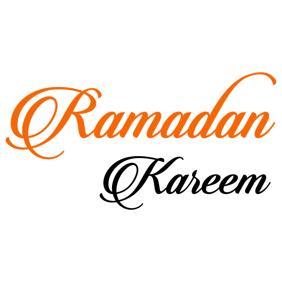 Ramadan Kareem in black and orange png