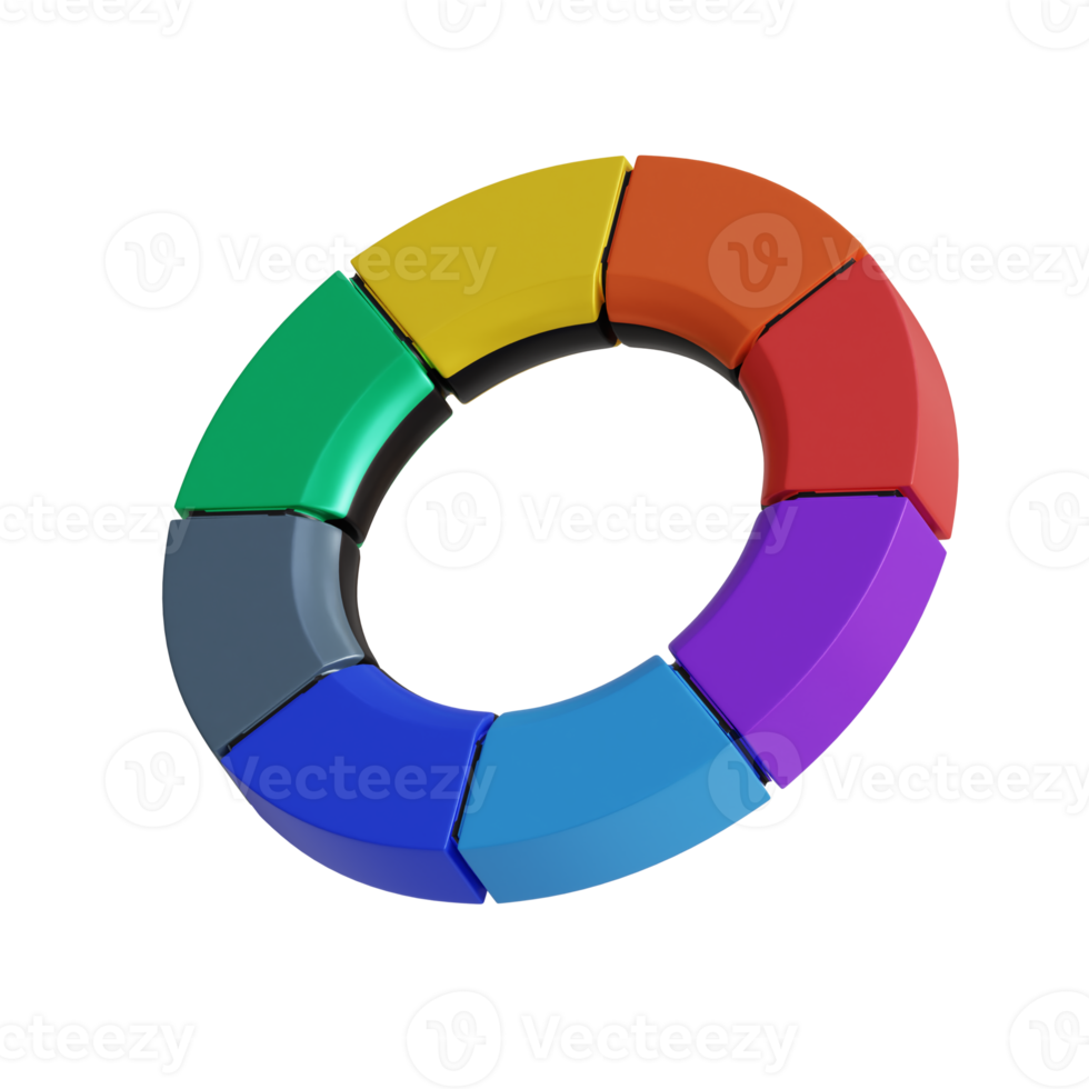 3d rendered color wheels perfect for design project png