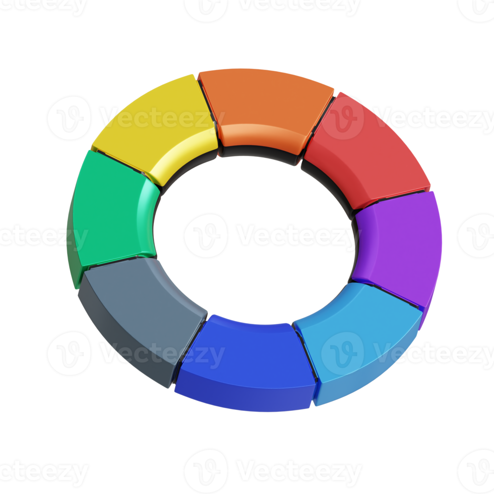 3d rendered color wheels perfect for design project png