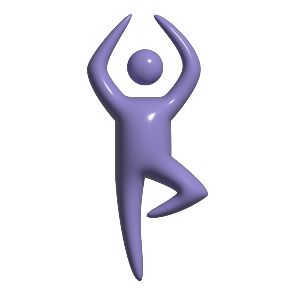 3d icoon yoga beweging png