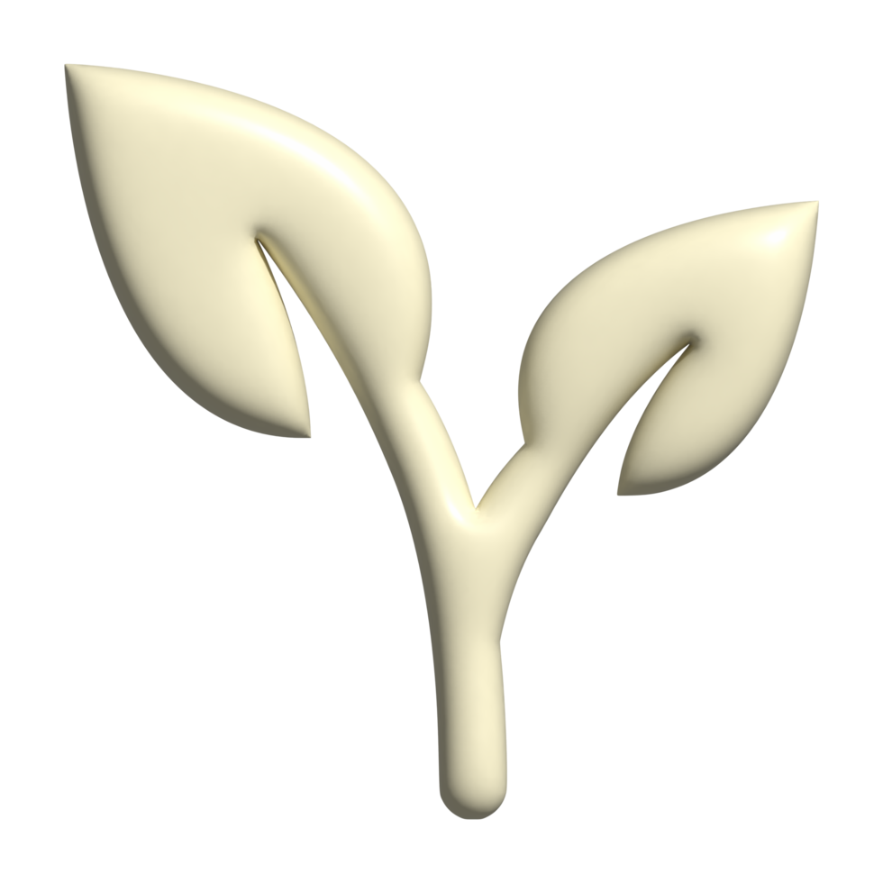 3d icon of leaf png