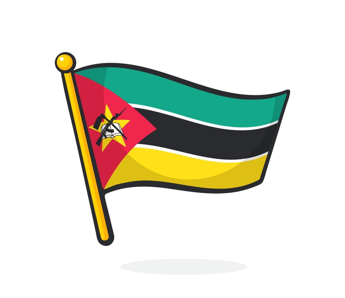 dibujos animados ilustración de nacional bandera de Mozambique vector