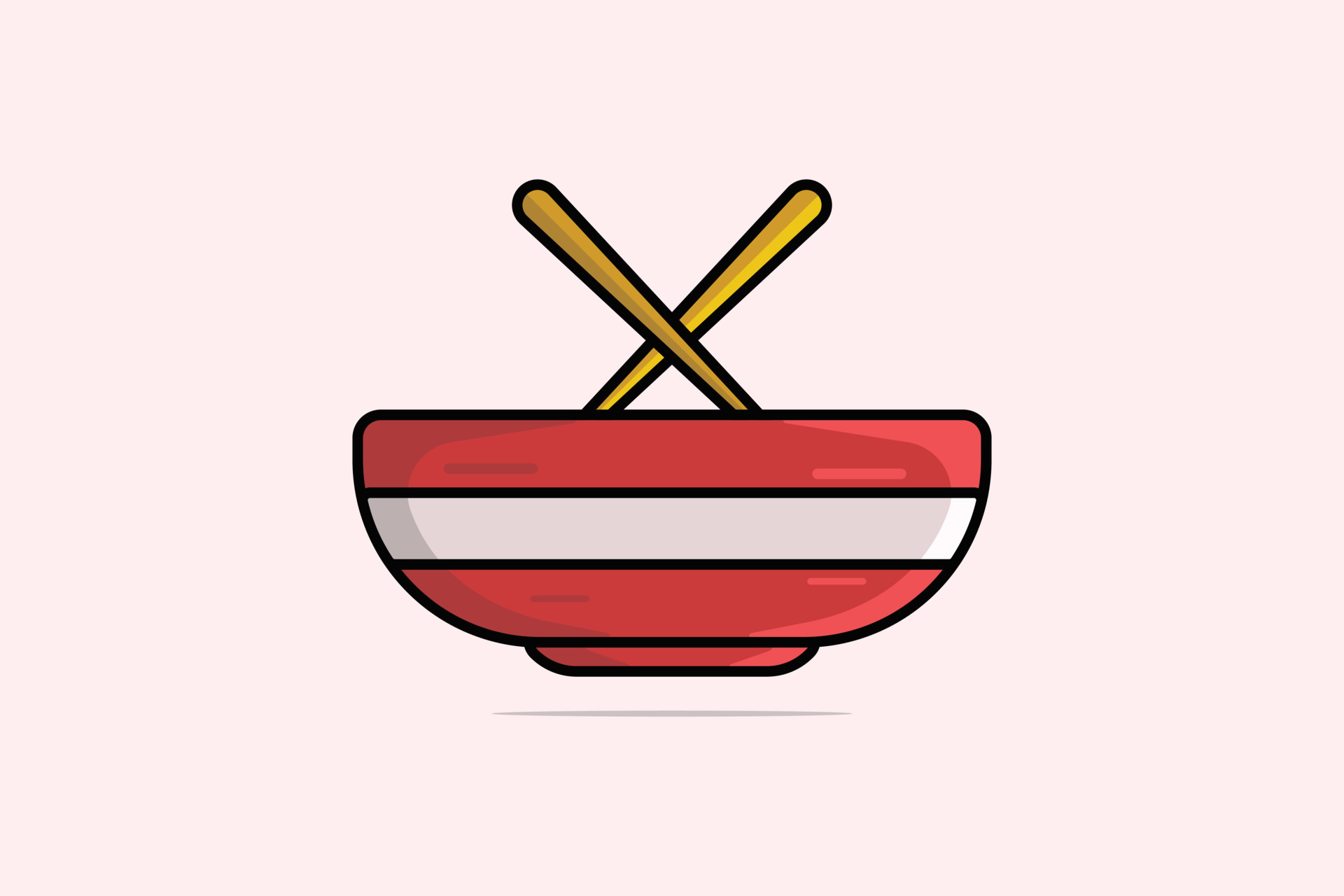 Red Chinese Bowl With Chopsticks Vector Illustration Food And Drink red-chinese-bowl-with-chopsticks-vector-illustration-food-and-drink
