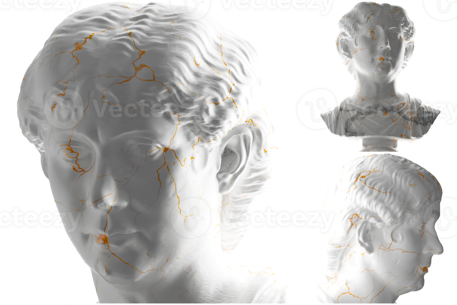 renaissance portrait of a roman lady in gold and marble for apparel, album covers, and social media png