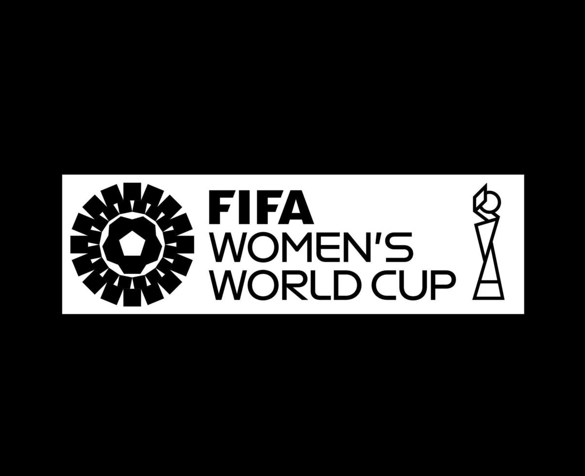 fifa De las mujeres mundo taza 2023 blanco oficial logo símbolo diseño resumen vector ilustración con negro antecedentes