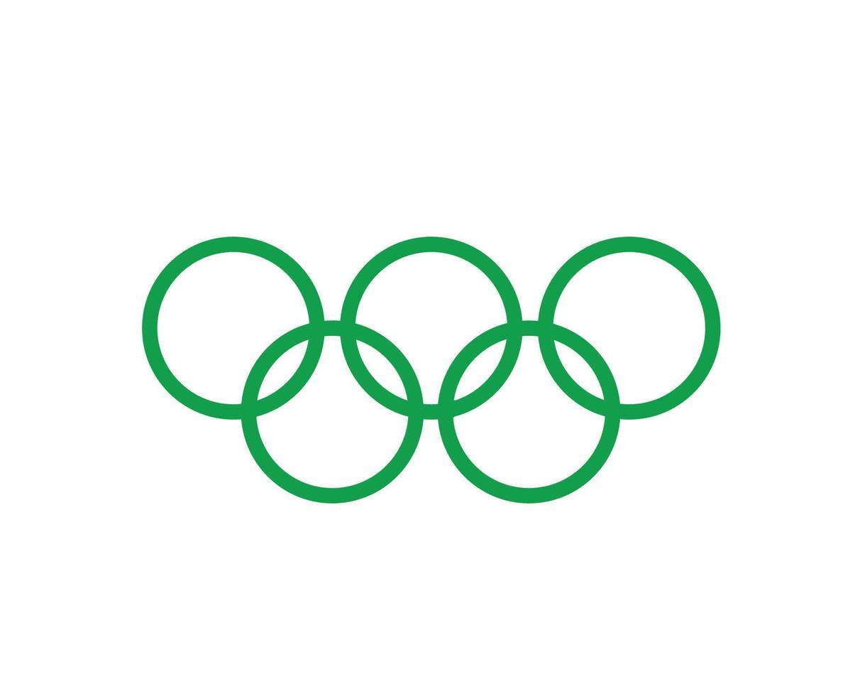 Olympic Games Official symbol Logo Green abstract design vector illustration