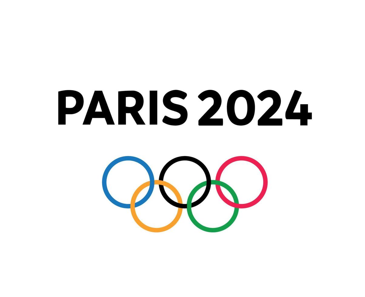 olímpico juegos París 2024 oficial logo símbolo resumen diseño vector ilustración