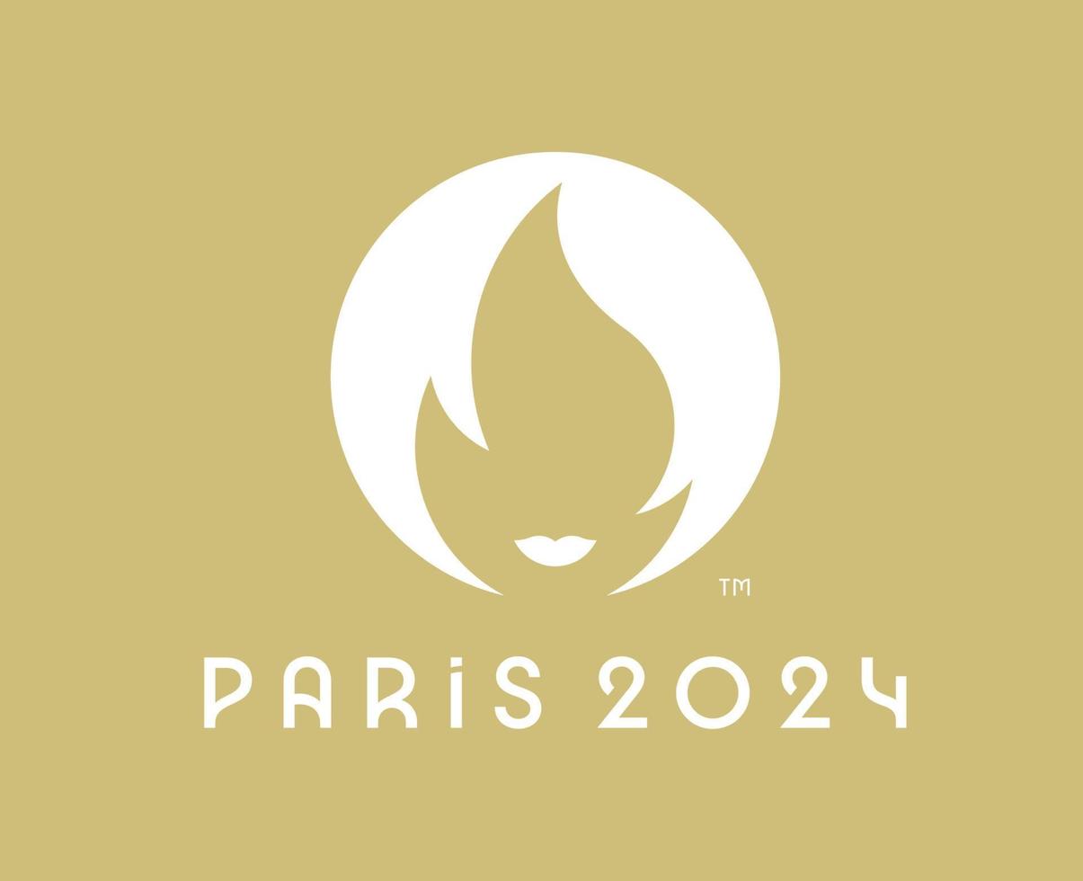 Paris 2024 Logo Official White symbol Olympic Games abstract design
