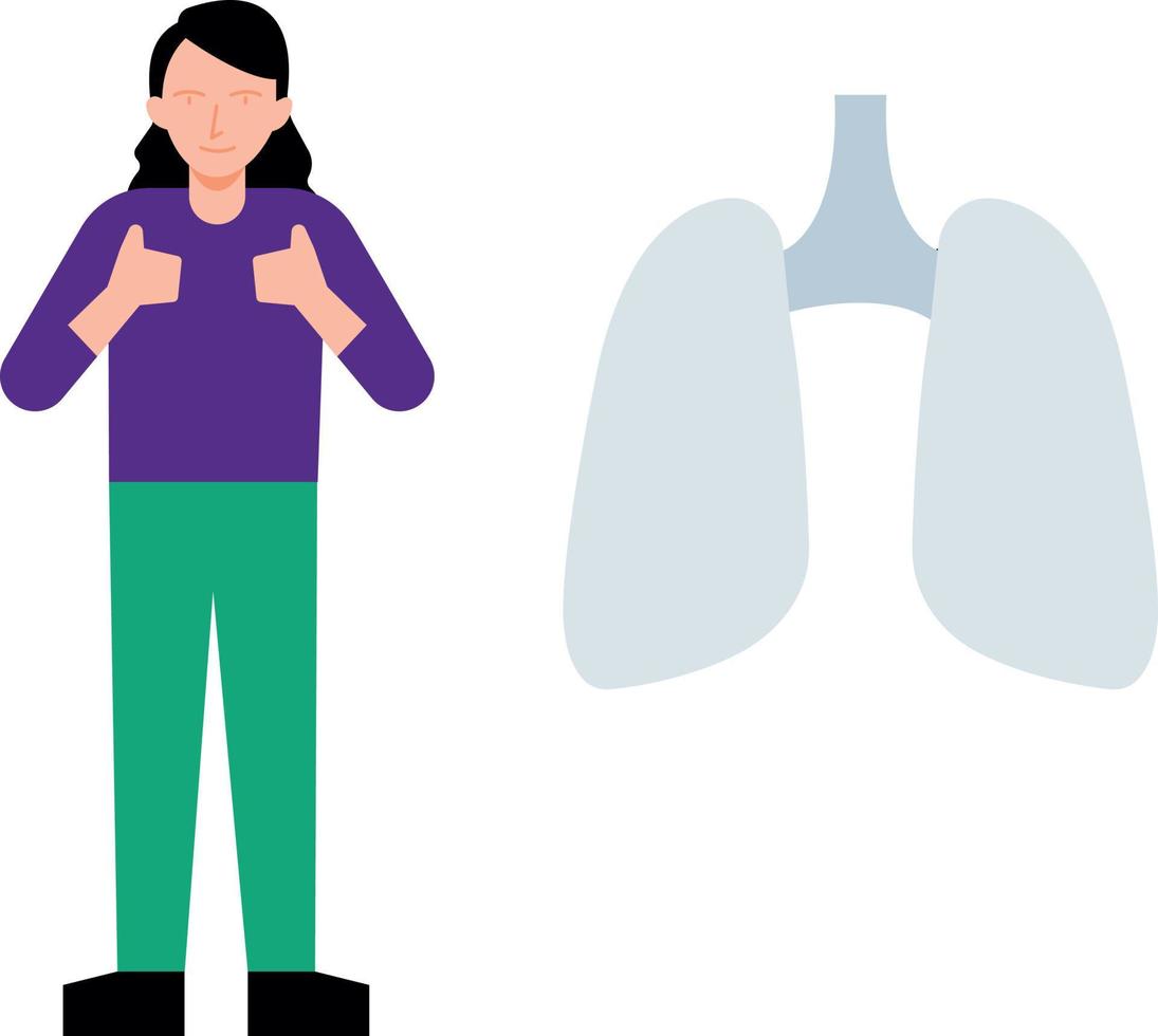 The girl's lungs are fine. vector