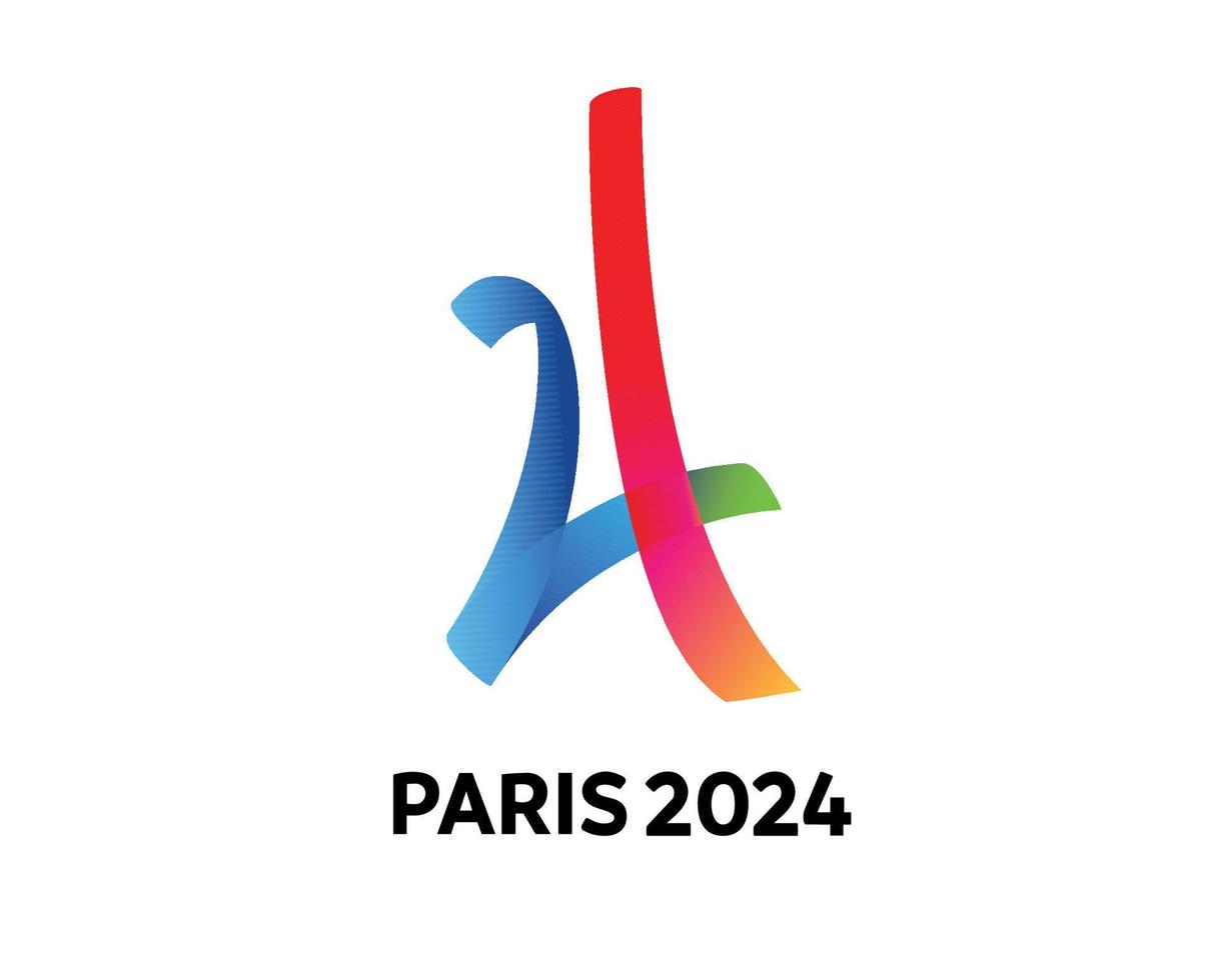 París 2024 olímpico juegos logo oficial símbolo resumen diseño vector ilustración