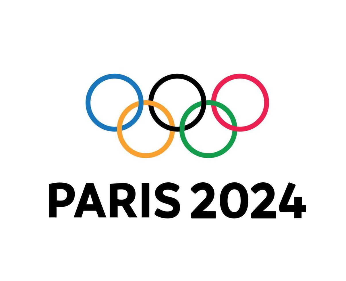 olímpico juegos París 2024 logo oficial símbolo resumen diseño vector ilustración