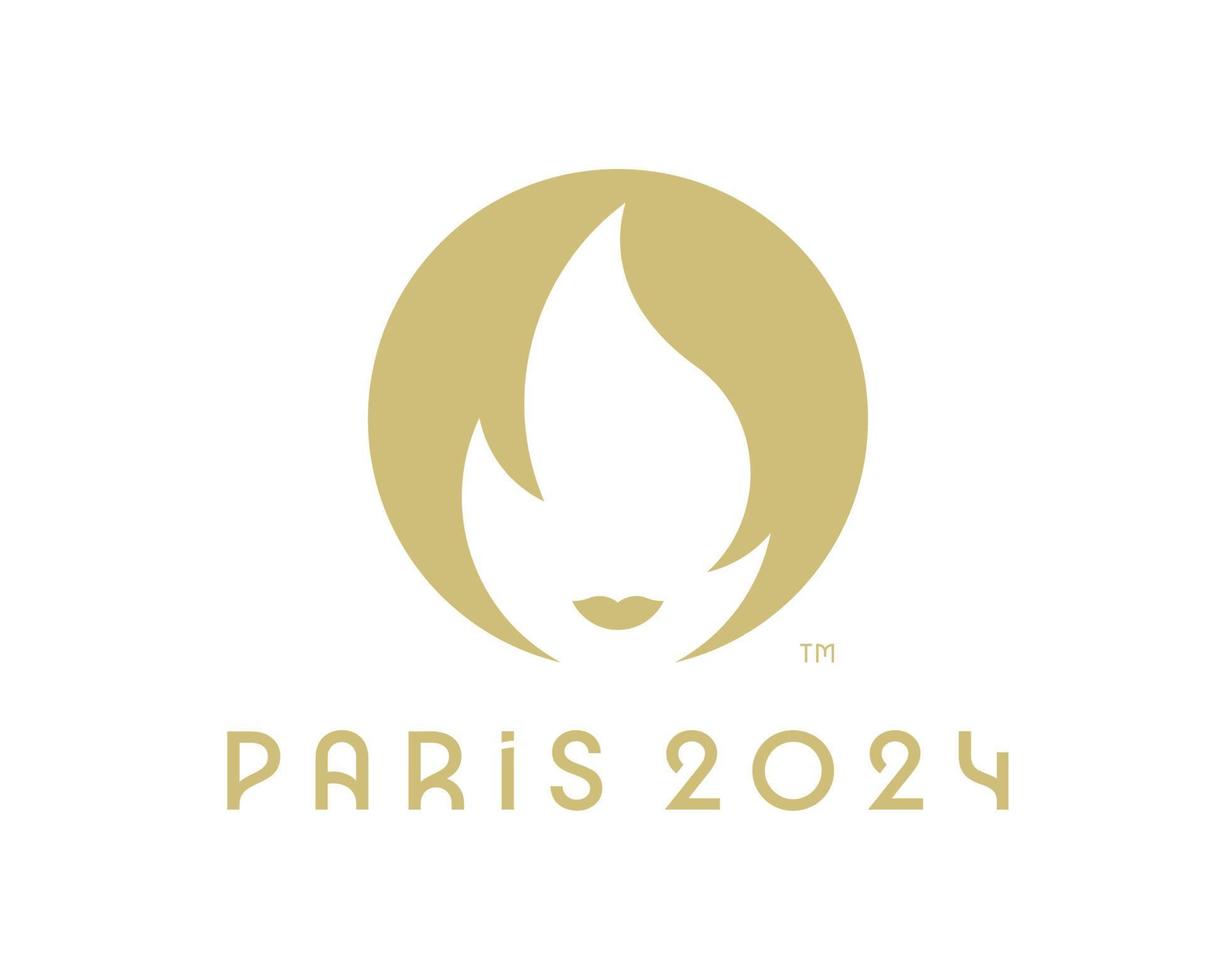 París 2024 logo oficial símbolo olímpico juegos resumen diseño vector ilustración