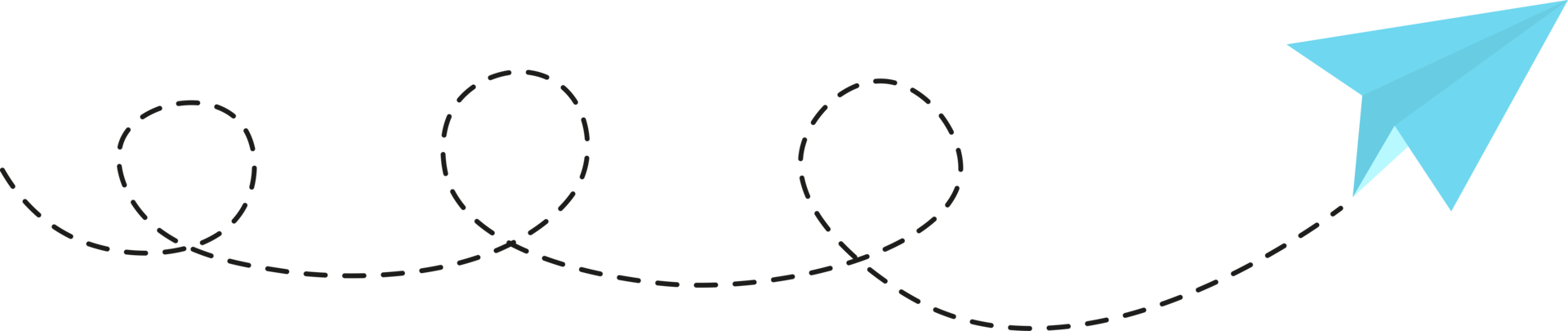 Dashed line paper airplane route png