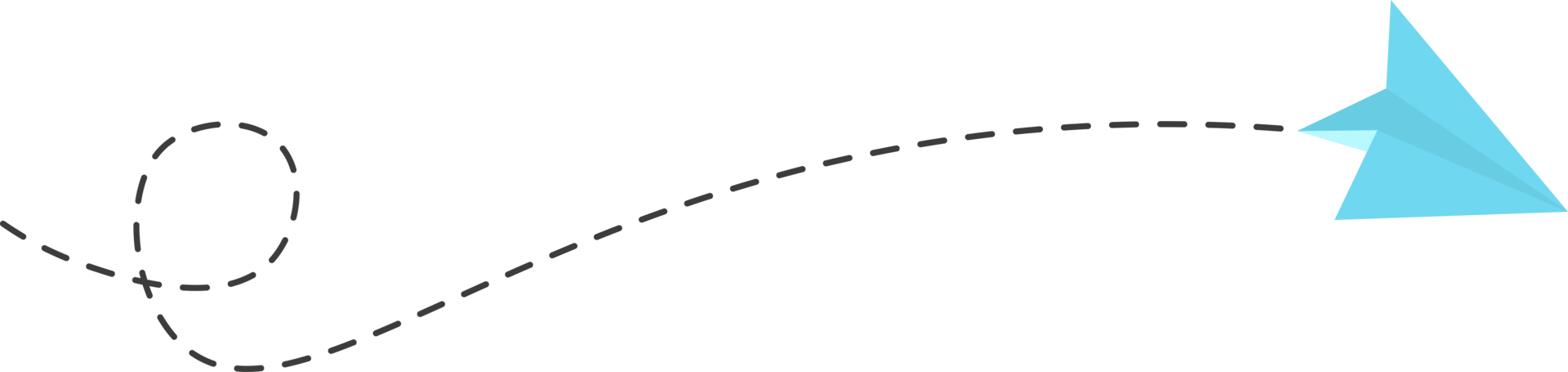 Dashed line paper airplane route png