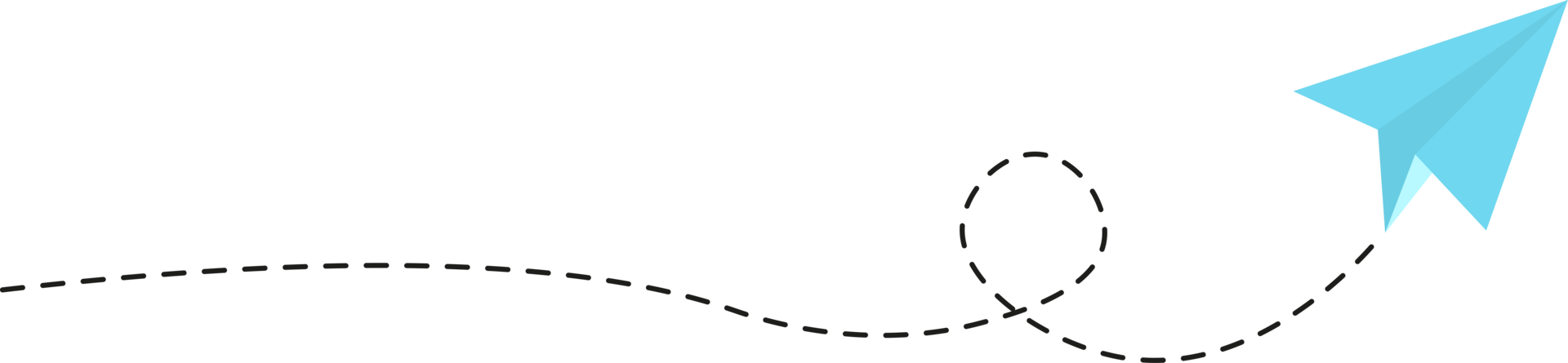 Dashed line paper airplane route png