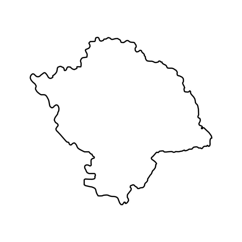 Vest development region map, region of Romania. Vector illustration.