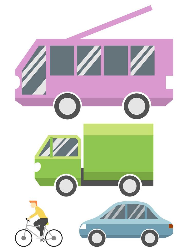 Set of flat transport icon vector illustration