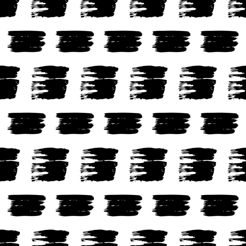 Seamless pattern with dark hand drawn scribble smear on white background. Abstract grunge texture. Vector illustration