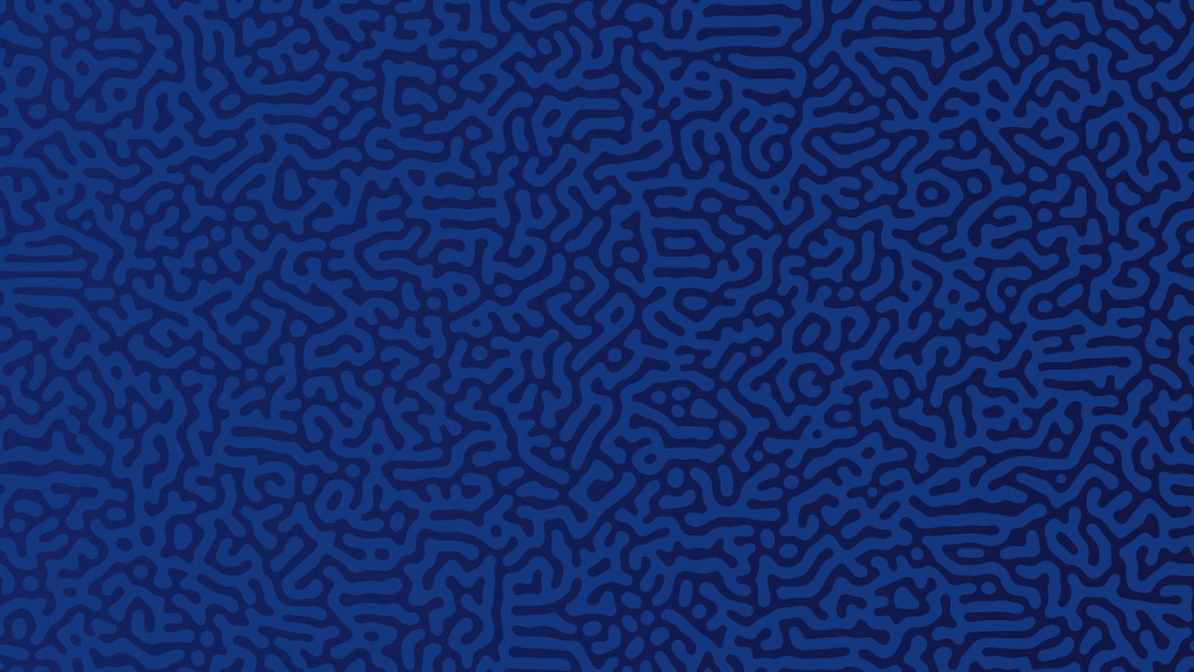 Blue Turing reaction background. Abstract diffusion pattern with chaotic shapes. Vector illustration.