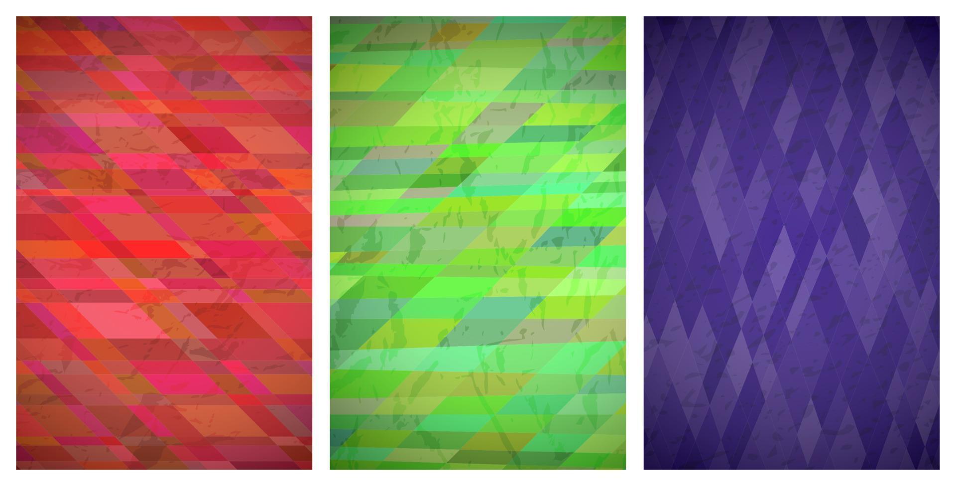 Abstract background with colorful rectangles. Set of three beautiful futuristic dynamic geometric stories banner design pattern. Vector illustration