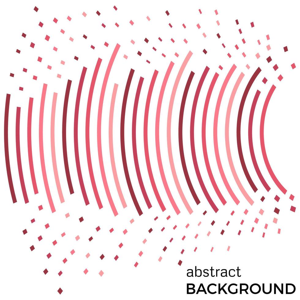 Abstract background with red lines and flying pieces. Colored circles with place for your text on a white background. vector
