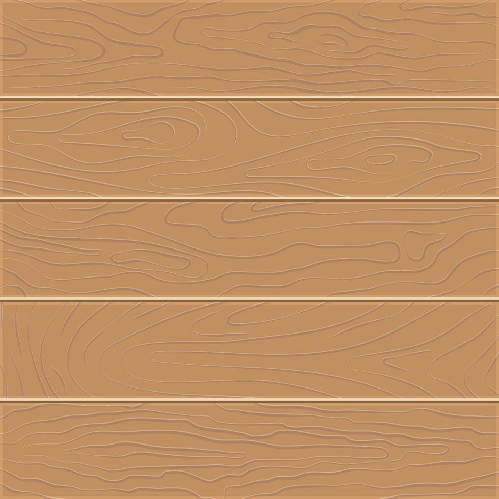 Wood texture background. Five wooden boards in flat design. Vector illustration