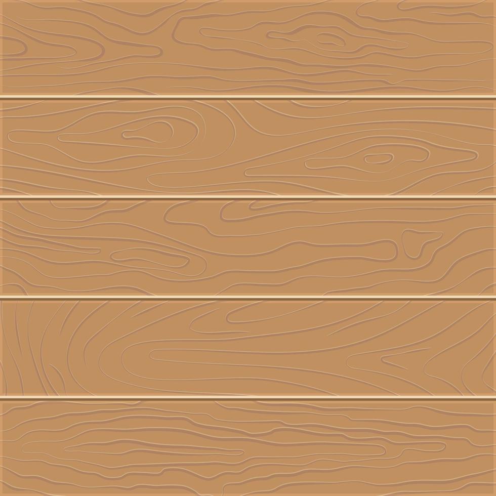 Wood texture background. Five wooden boards in flat design. Vector illustration