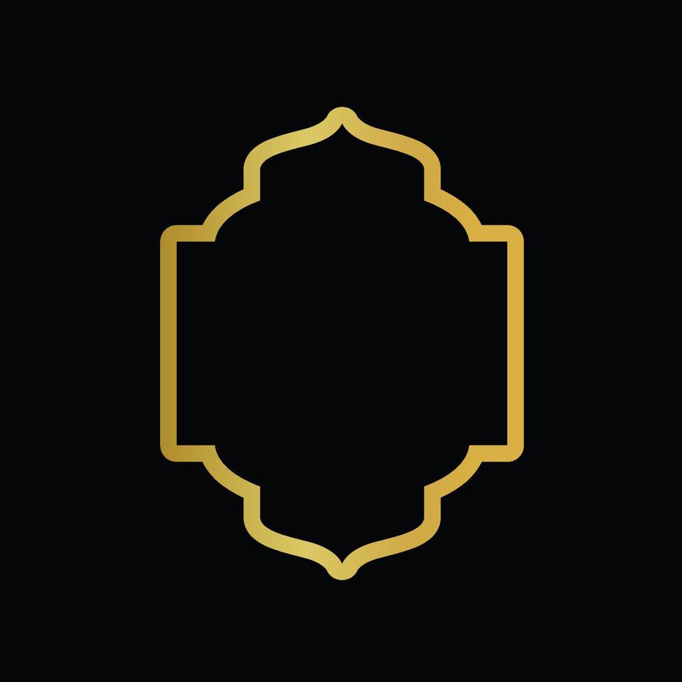 black gold islamic frame template vector