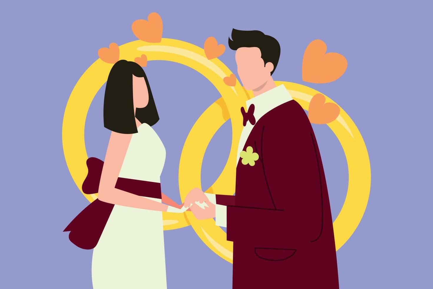 el Boda Pareja es participación manos. vector