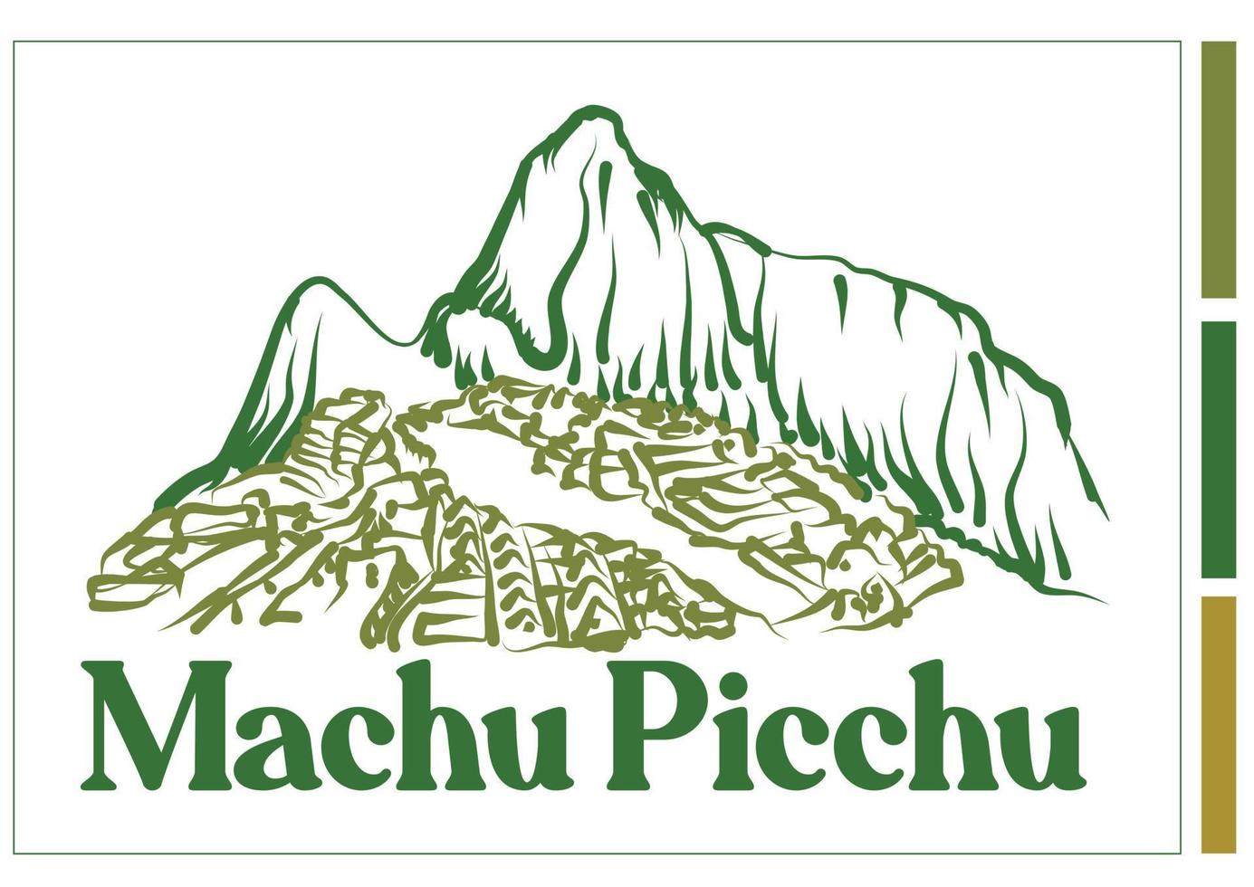 machu picchu logo icono vector