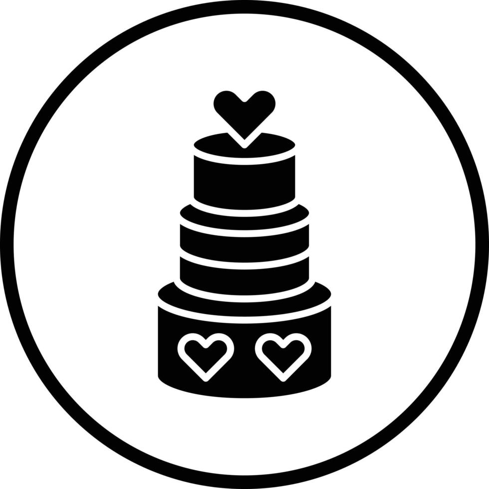 diseño de icono de vector de cupcake de boda