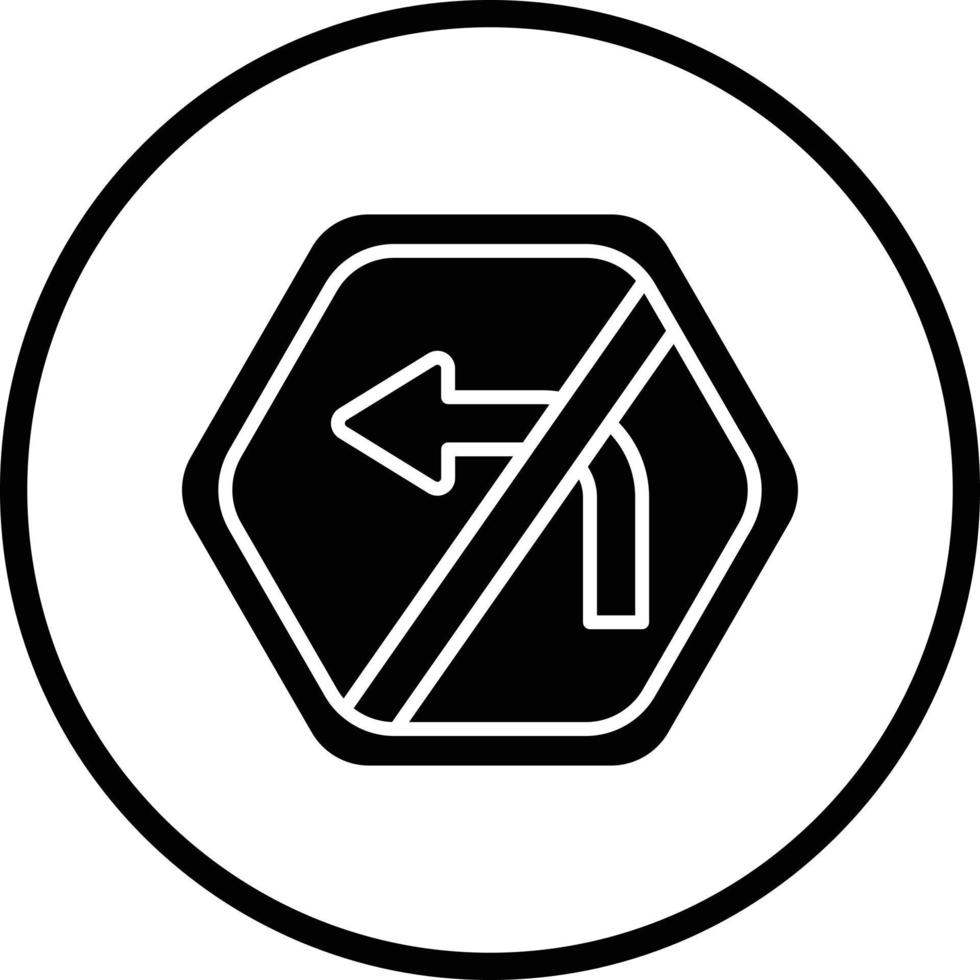 No Left Turn Vector Icon Design