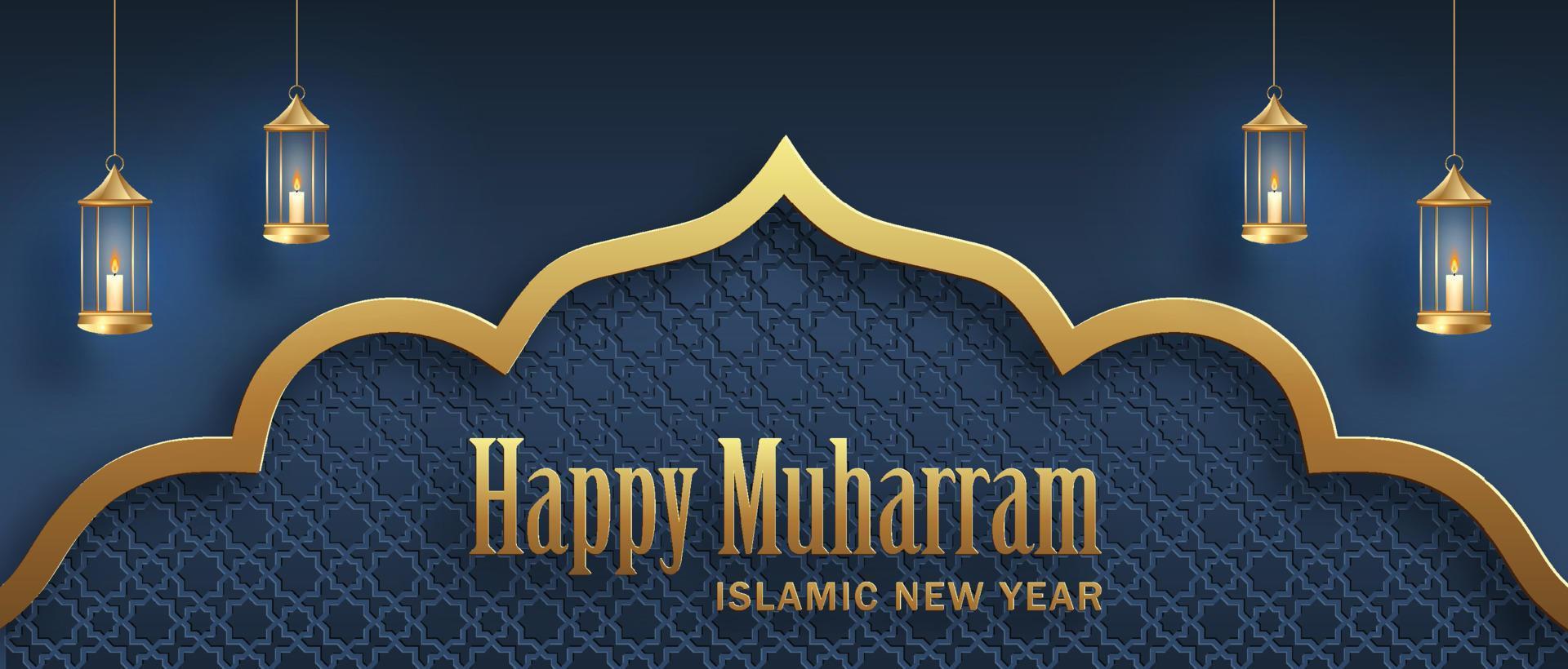 Happy Muharram, the Islamic New Year vector