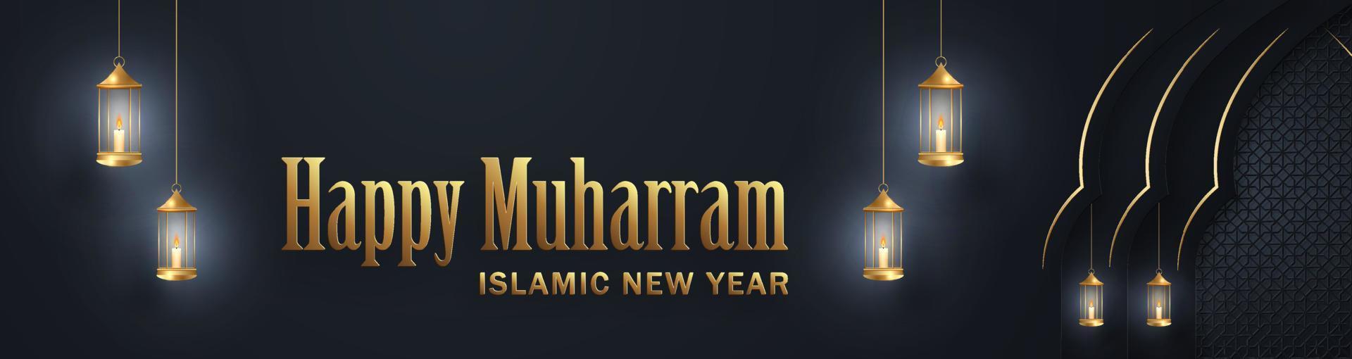 Happy Muharram, the Islamic New Year vector