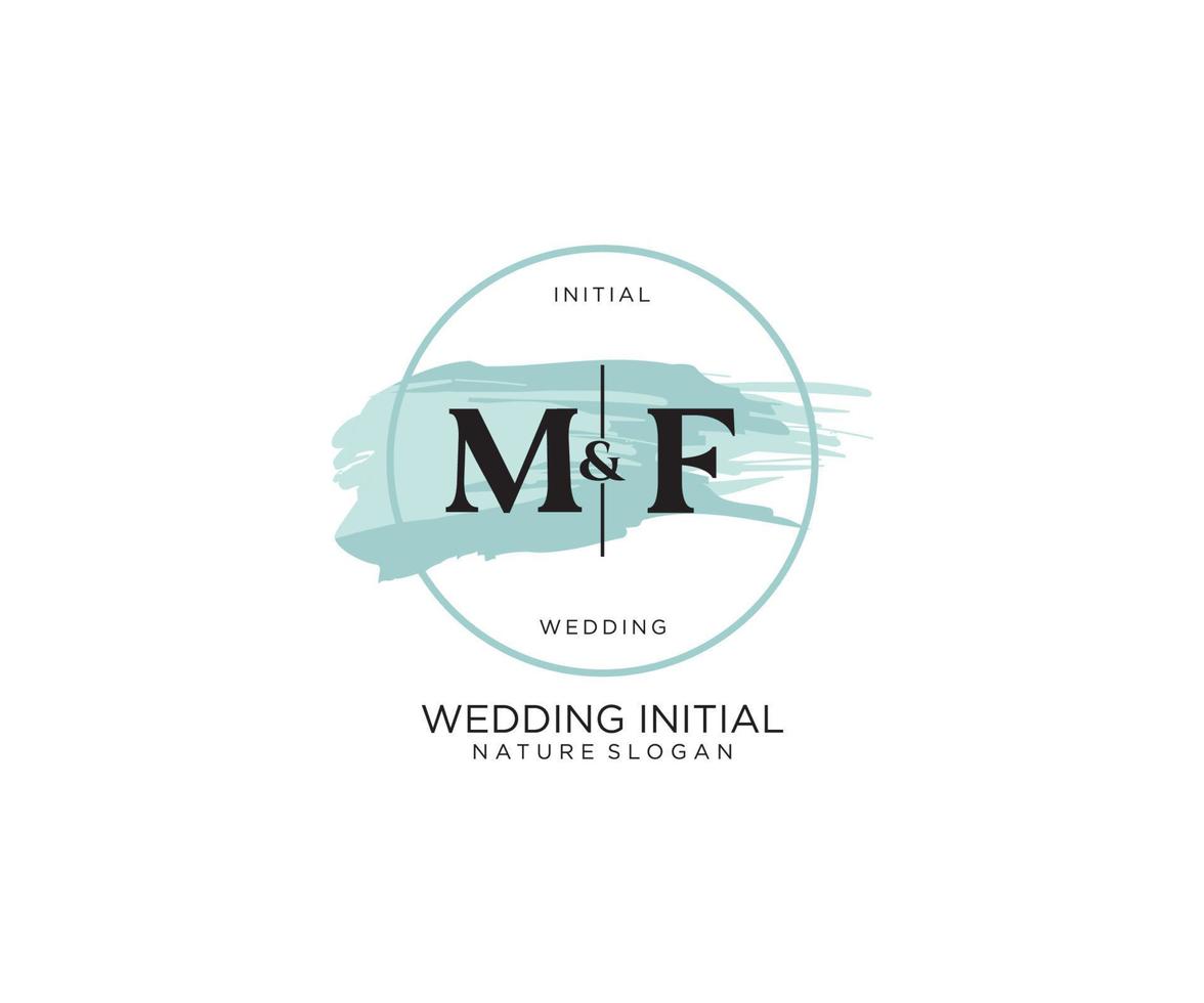 Initial MF Letter Beauty vector initial logo, handwriting logo of initial signature, wedding, fashion, jewerly, boutique, floral and botanical with creative template for any company or business.