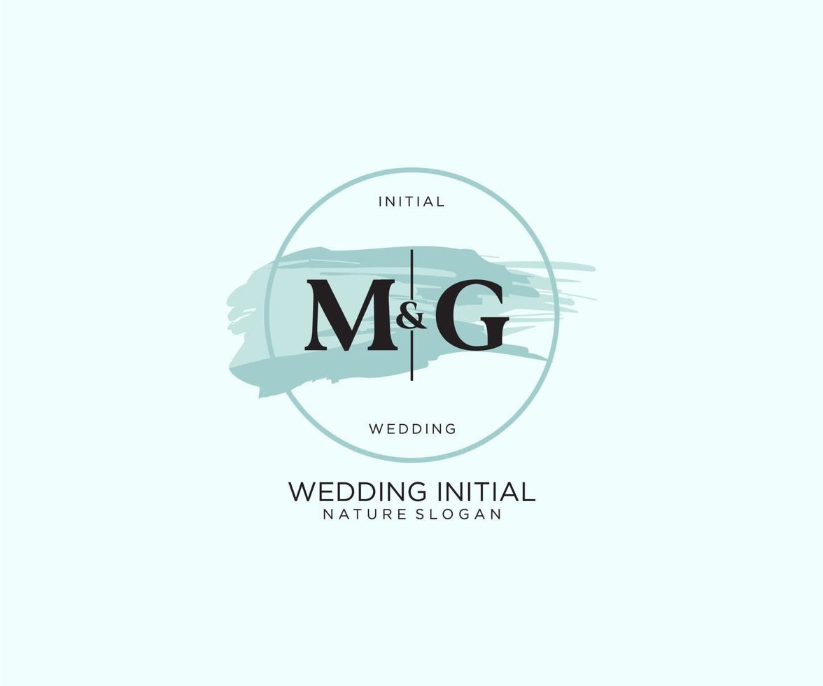 Initial MG Letter Beauty vector initial logo, handwriting logo of initial signature, wedding, fashion, jewerly, boutique, floral and botanical with creative template for any company or business.