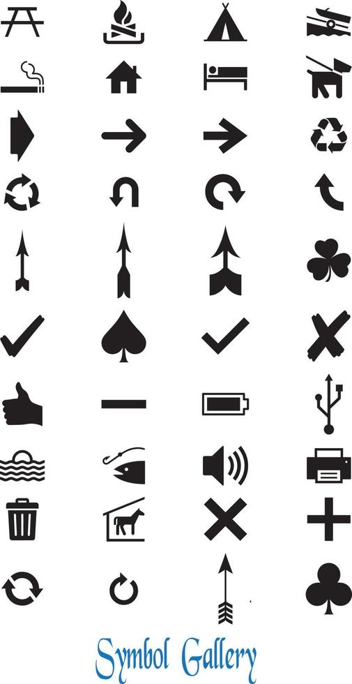 Icons and Symbols Free Vector