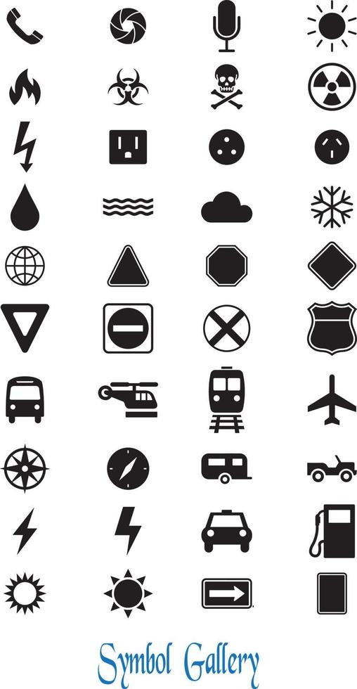 Icons and Symbols Free Vector