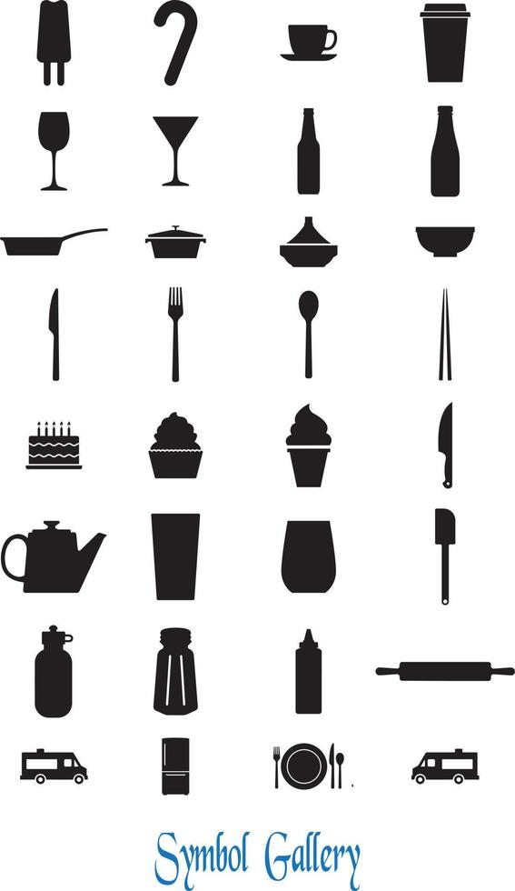 Food Icons and Symbols Free Vector