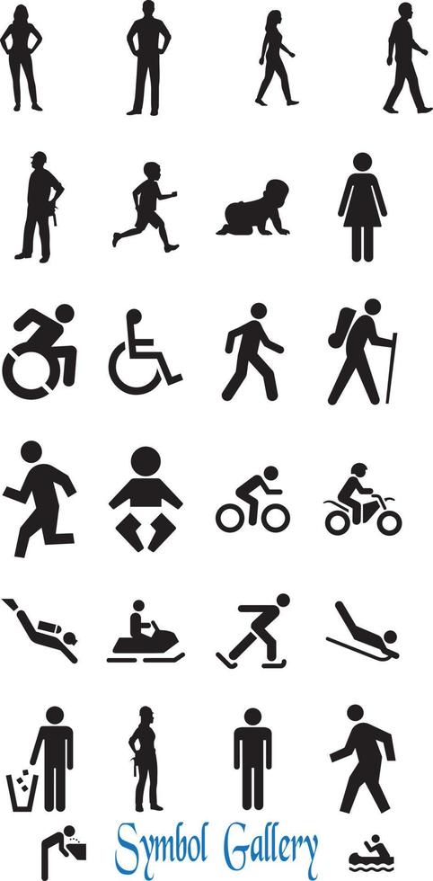 People Icons and Symbols Free Vector