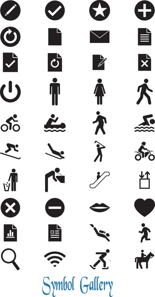 Icons and Symbols Free Vector