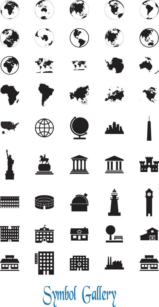 Place Icons and Symbols Free Vector