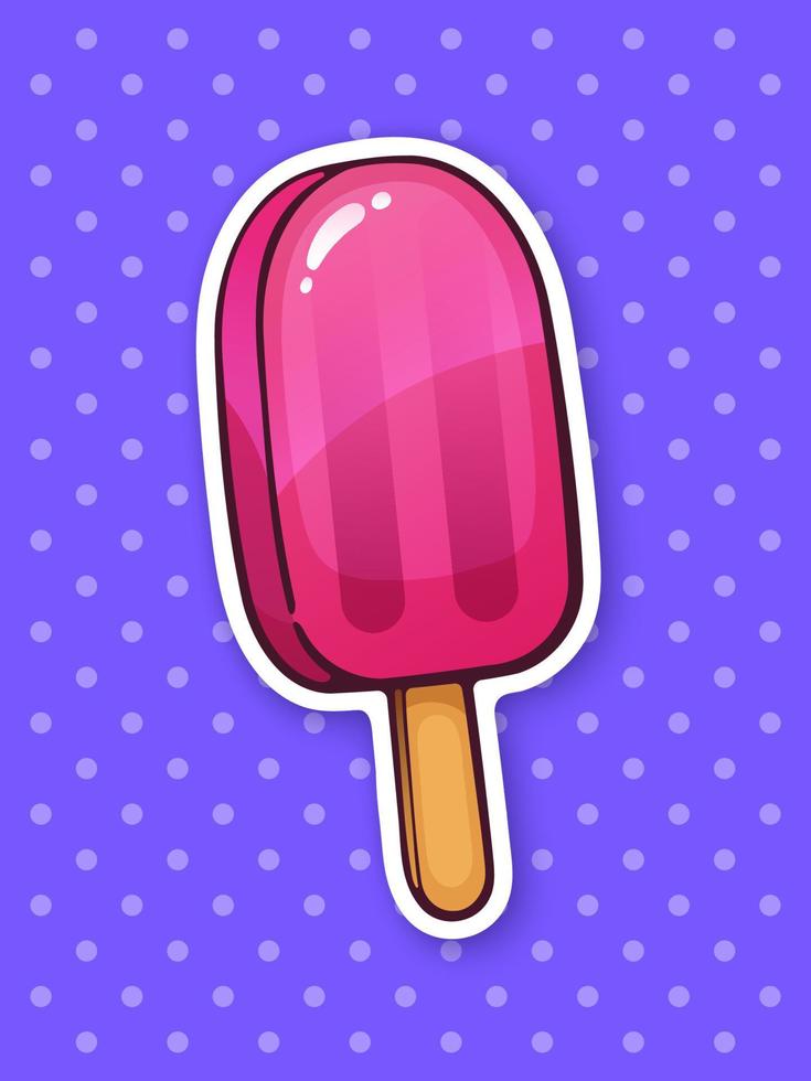 Sticker fruit ice lolly vector