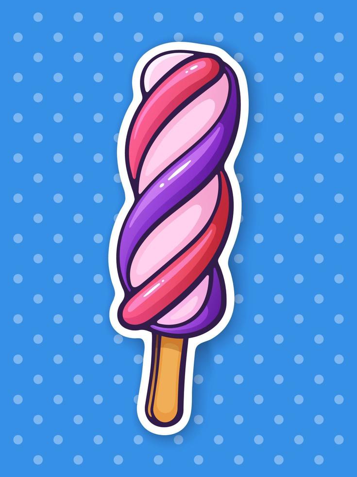 Sticker spiral ice lolly vector