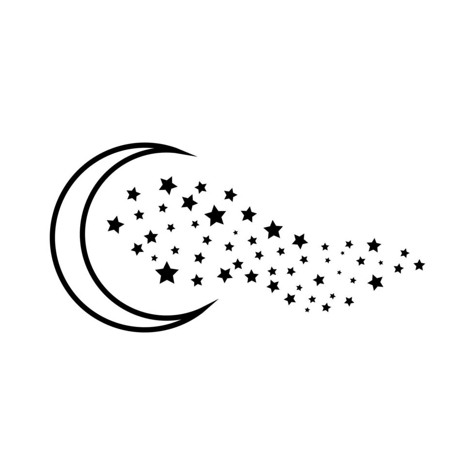 Luna y estrellas icono vector. noche ilustración signo. sueño símbolo. dormir logo. vector