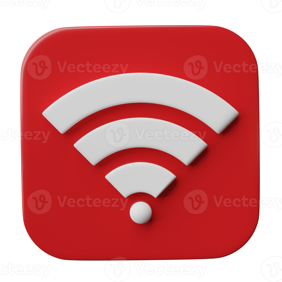 3d icoon Wifi draadloze internet netwerk symbool geïsoleerd Aan transparant achtergrond PNG het dossier.