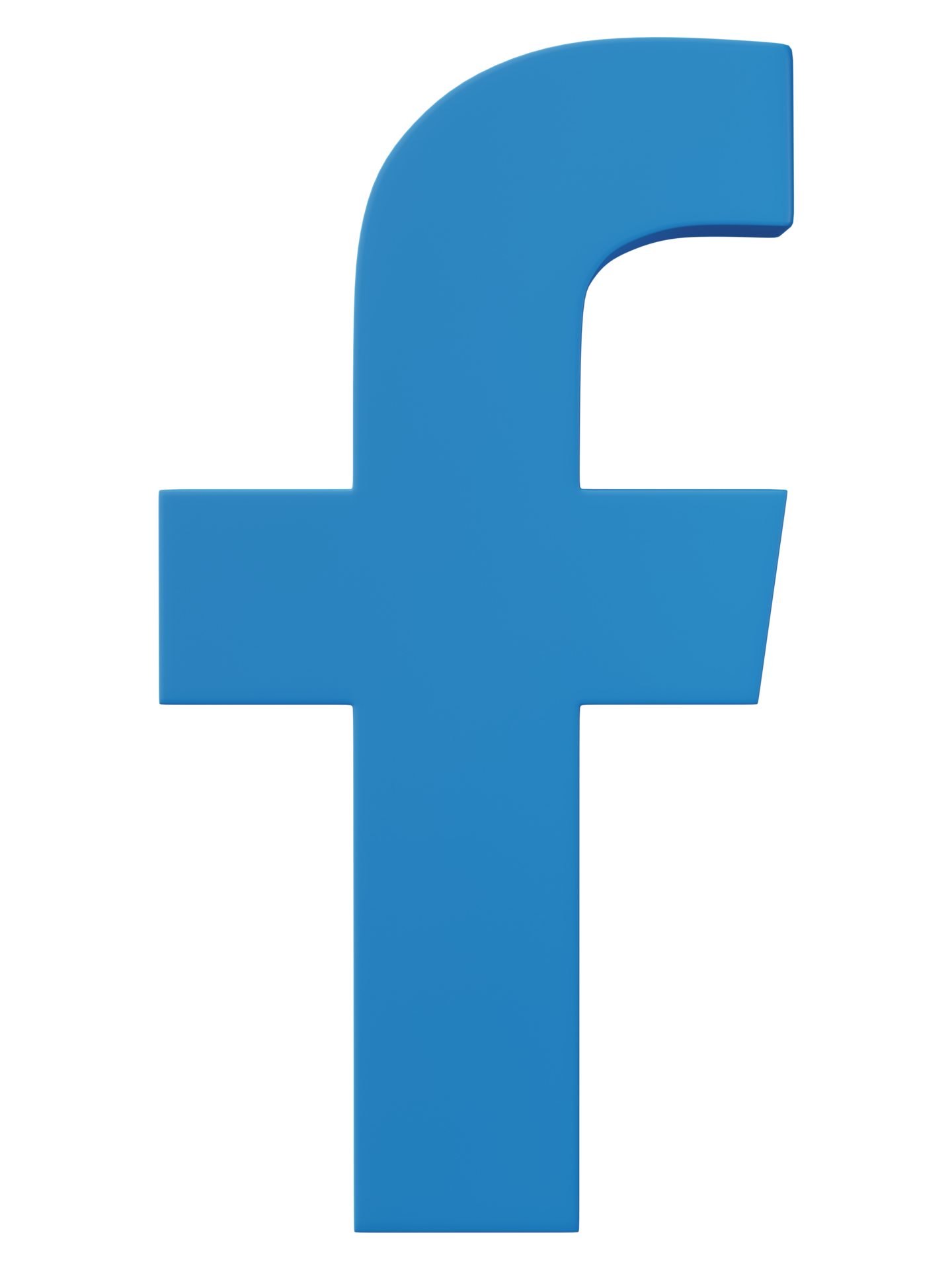 3D render, Facebook logo icon isolated on transparent background ...